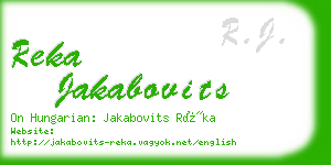 reka jakabovits business card